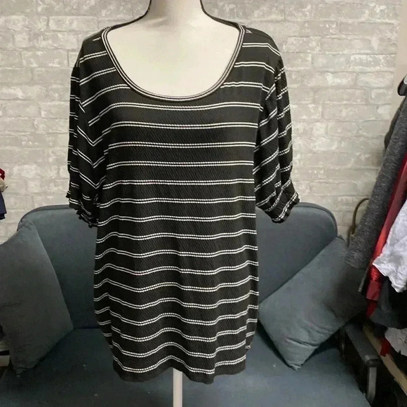 Calvin Klein black & cream shirt top - Picture 1 of 13